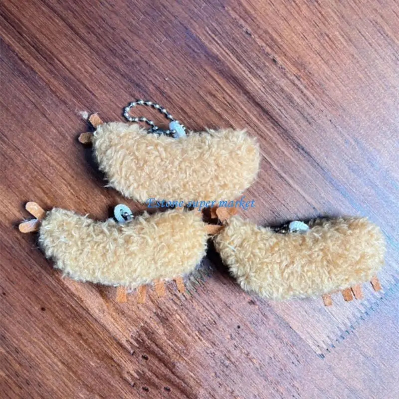 

090B Stuffed Plush Toy Tempura Dumplings Keychain Bag Pendants 8cm Small Keychain