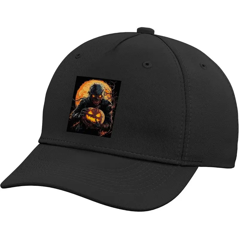 Zombie Pumpkin Halloween Creepy Scary Halloween Zombie Adjustable Baseball Hat