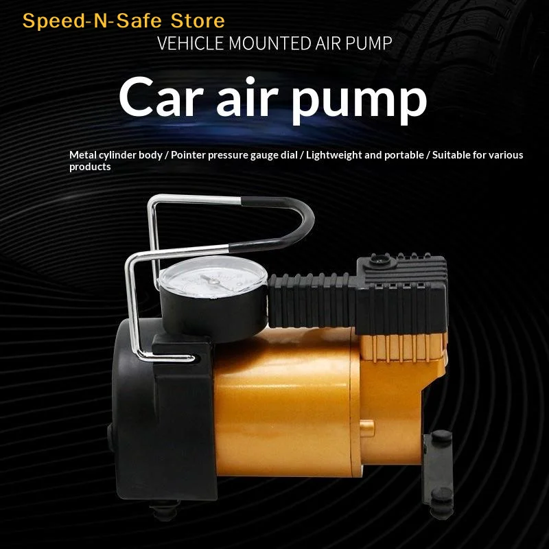 35L/min Fast Inflate DC 12V Car Inflator Pump Electric Air Compressor Portable Cigarette Lighter Powered for Travel Road Emerge