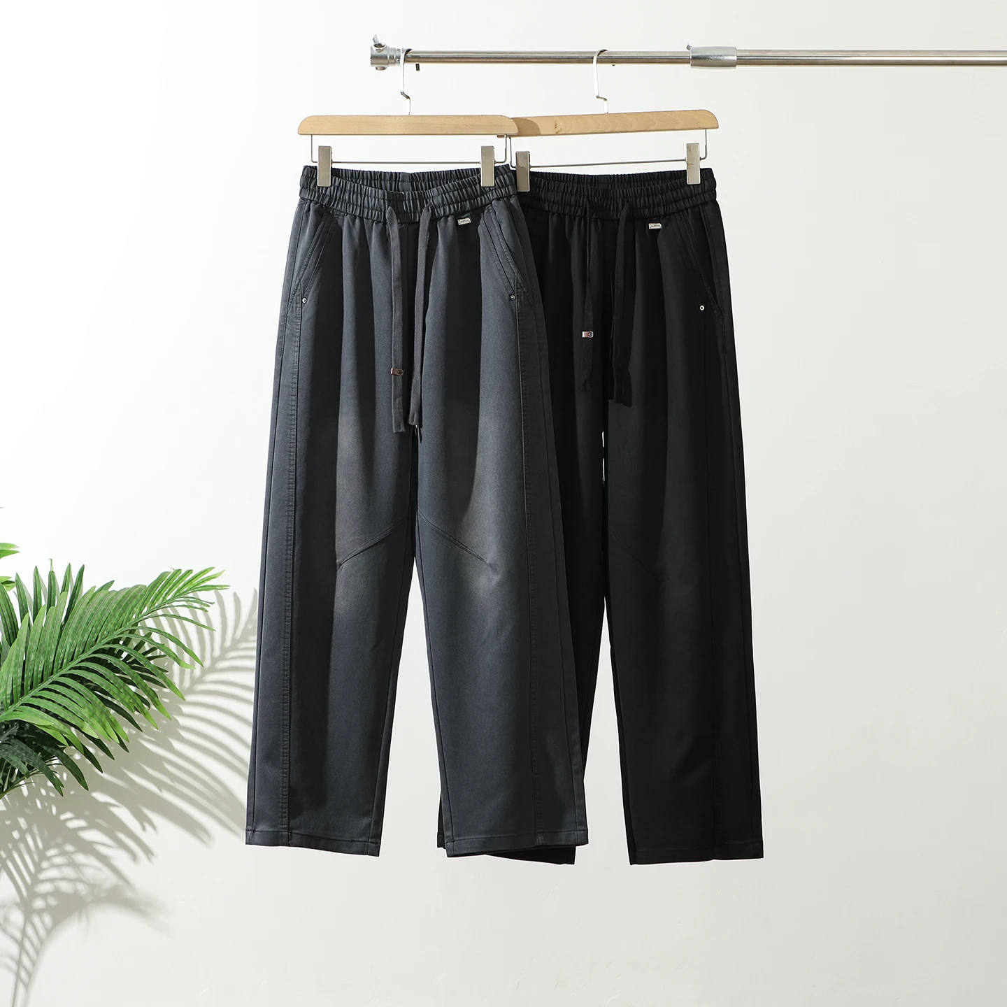 

Мужские повседневные свободные широкие брюки Trade King с эластичной резинкой на талии, удобные, приятные для кожи, модные брюки