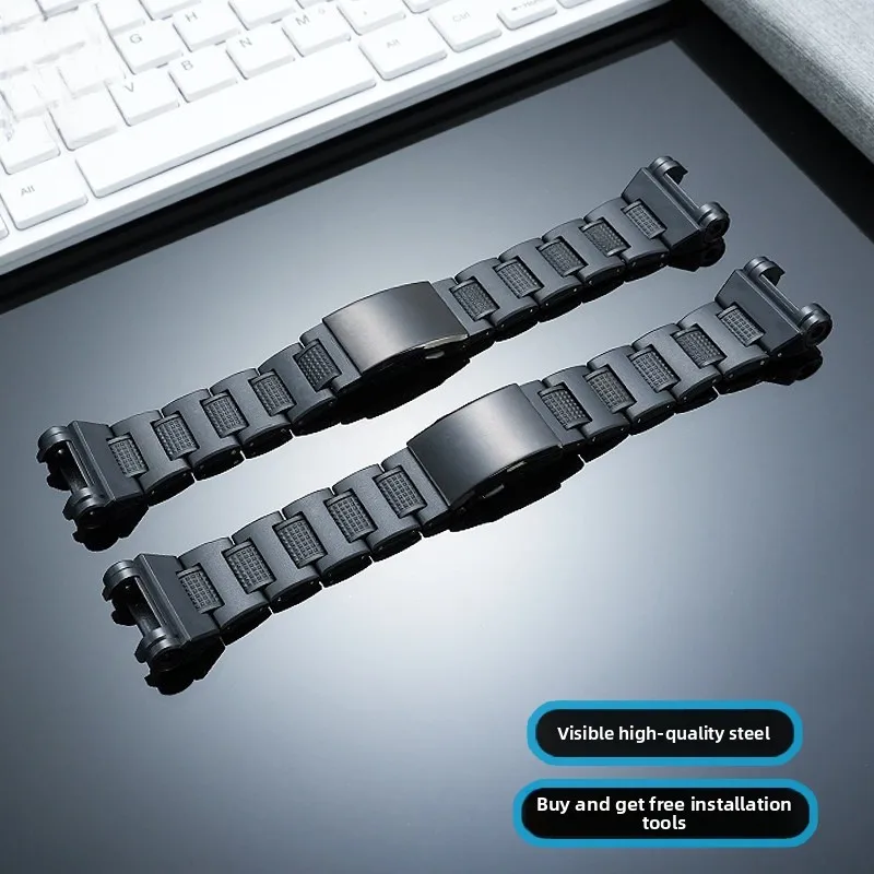 GPW1000 Lightweight plastic watch band For Casio G-SHOCK 5410 GPW-1000 Black strap men's Resin-Metal Composite Modified Bracelet