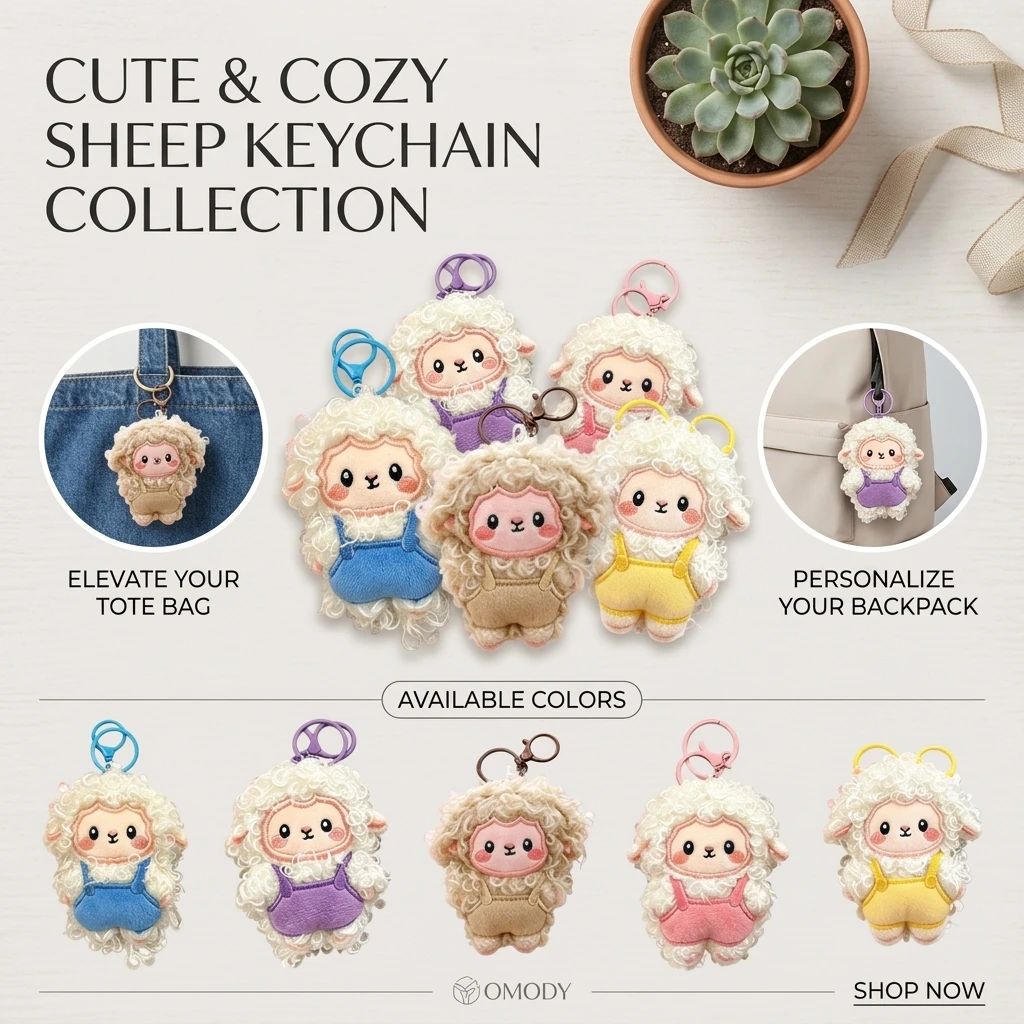Creative Curly Sheep Plush Doll Pendant Soft Luggage Keychain Accessory Small Clothing Ornament