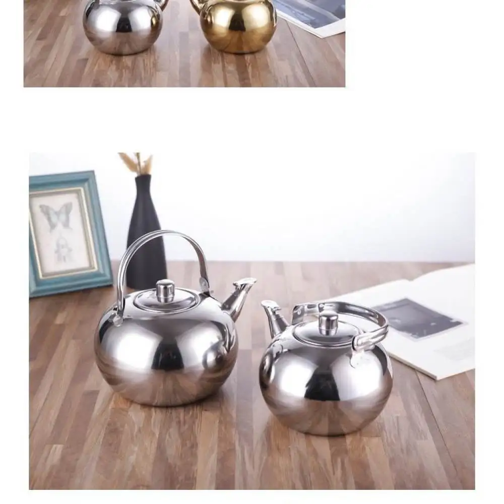 Durable Stainless Steel Tea Pot Tea Water Separator Infuser Kettle Home Office Kitchen Restaurant Brewing Tools