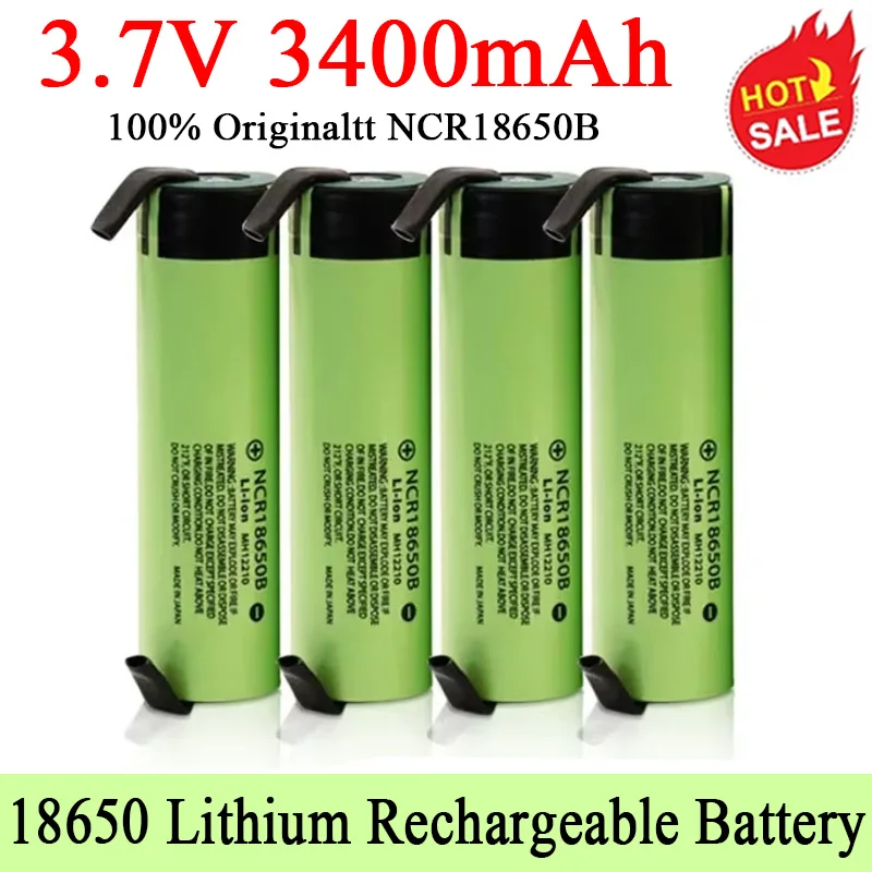 2024 New Original 100% NCR18650B 3.7 V 3400mah 18650 Lithium Rechargeable Battery Welding Nickel Sheet Batteries