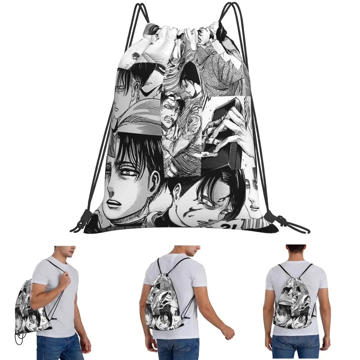 levi-ackerman-attack-on-titan-mochilas-multi-funcao-cordao-pacote-bolso-saco-de-esportes-sacos-de-livro-para-estudantes-de-viagem