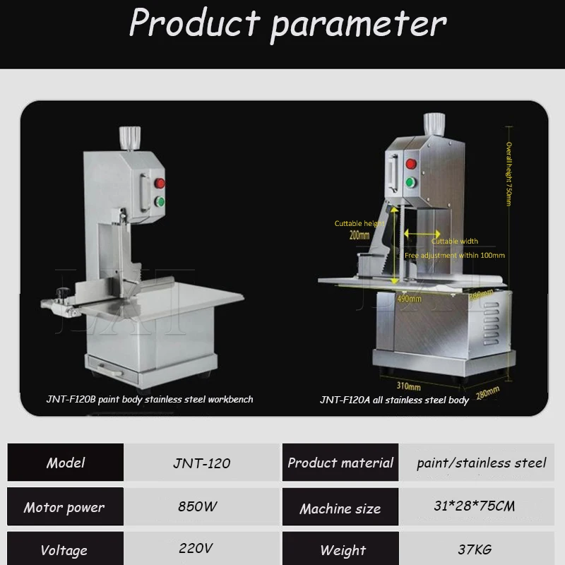 Electric Meat Cutter Full Automatic Bone Cutter Bone Saw Bone Sawing Machine Stainless Steel Bone Cutting Machine