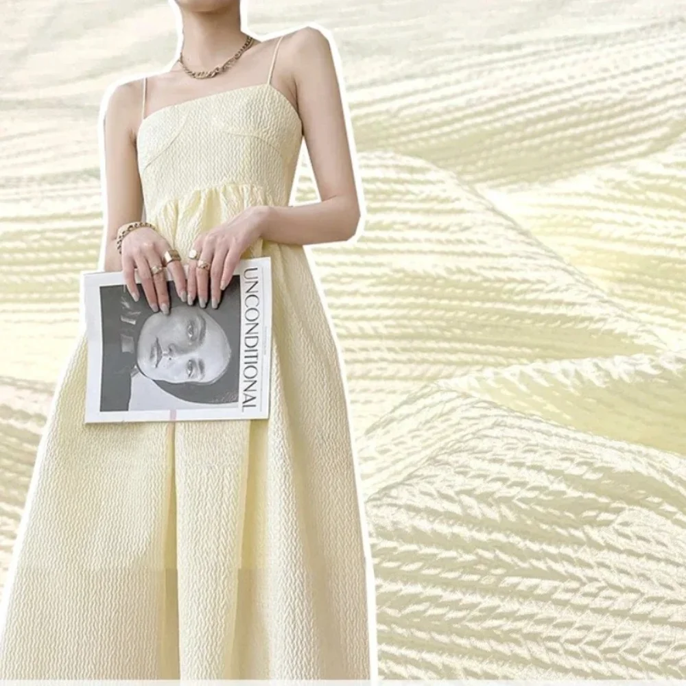 

Окрашенная в пряжу парчовая жаккардовая ткань, весна и лето, тонкие пшеничные уши, платье с темным узором, одежда, брендовый модный дизайн, ткань для шитья