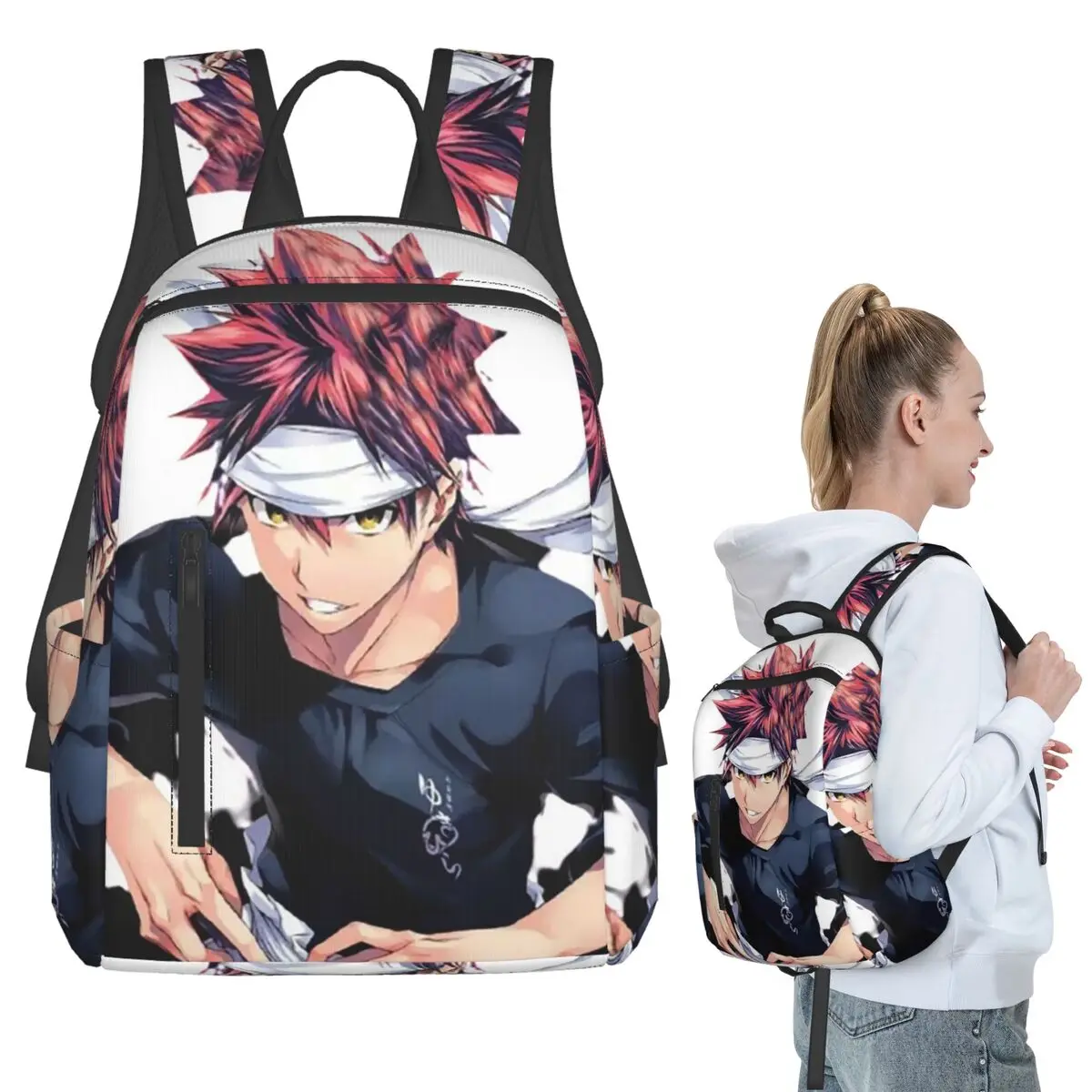 

Food Wars Shokugeki No Soma Anime Backpack Student BookBag Children School Bag Laptop Shoulder Bags Boys Girls