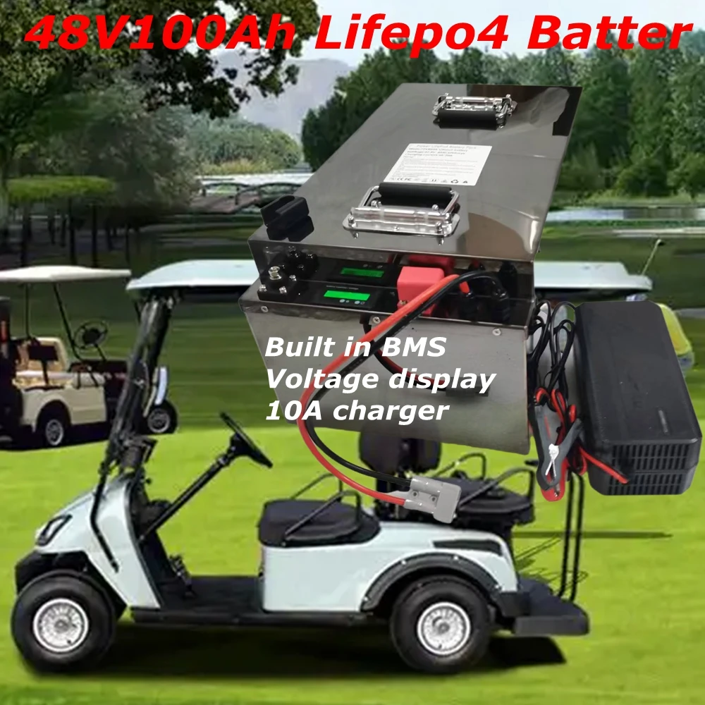 

CZ- Lifepo4 48 В 100 Ач аккумулятор Bluetooth BMS для экскурсионного автобуса тележки для гольфа 4800 Вт, 7200 Вт, 16 кВт, 20 кВт, солнечной энергии + зарядное устройство 10 А