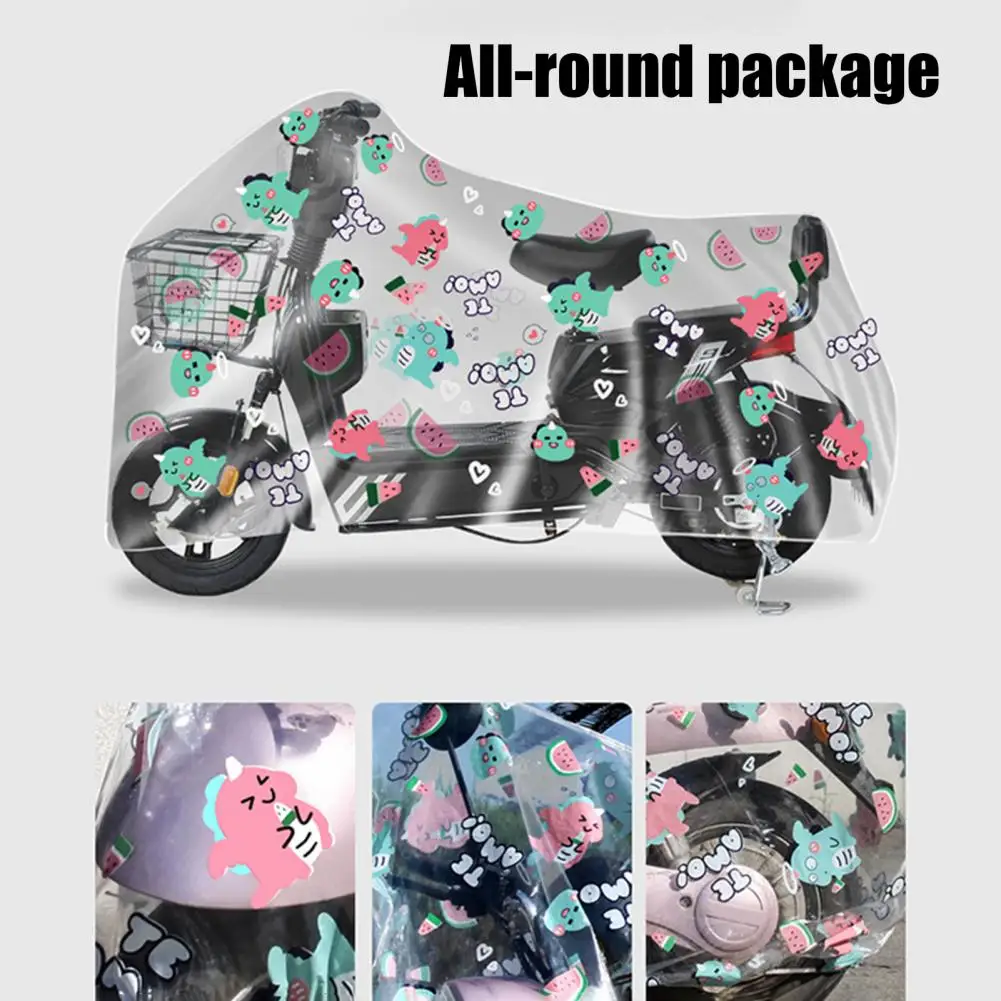 

Motorcycle Cover Wear-resistant Anti-deformation Floral Print Electric Car Jacket PEVA Bike Rain Cover for Outdoor