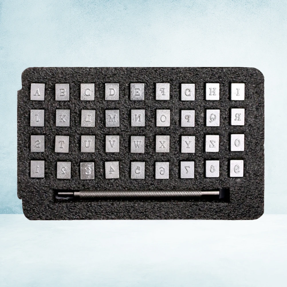 

36pcs 4Mm Carving Tools Set Carbon Steel Stamp Tool Letter Number Punching Durable Craft Marking Sealing Kit Jewelry