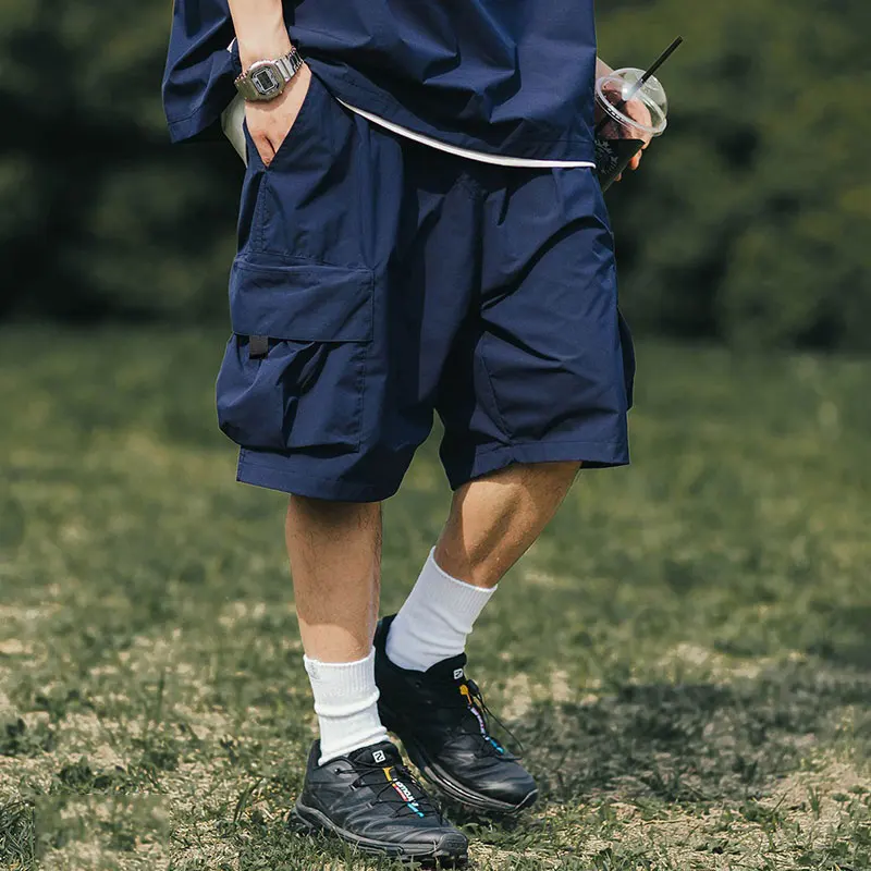 

Japanese Sle Outdoor Functional orts Men's Summer New Pure Color Loose Casual Straight Leg Five ket Workwear Pants