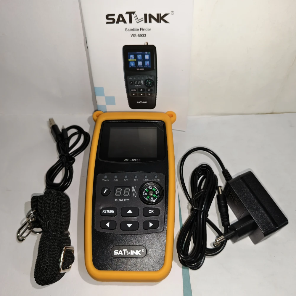 Satlink WS-6933 DVB-S2 FTA C/Ku Band Digital Satellite Finder Portable HD Satellite Signal Meter WS6933 for Satellite Dish Align