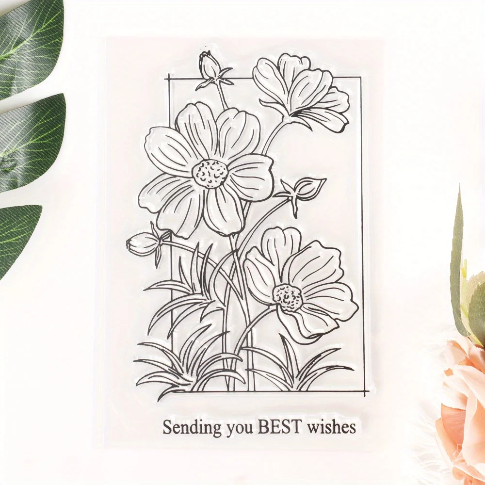 Bloom Flowers Rubber Clear Stamps Diy Scrapbooking Photo Album Decoration Card Making Material Journal Vintage Transparent Stamp