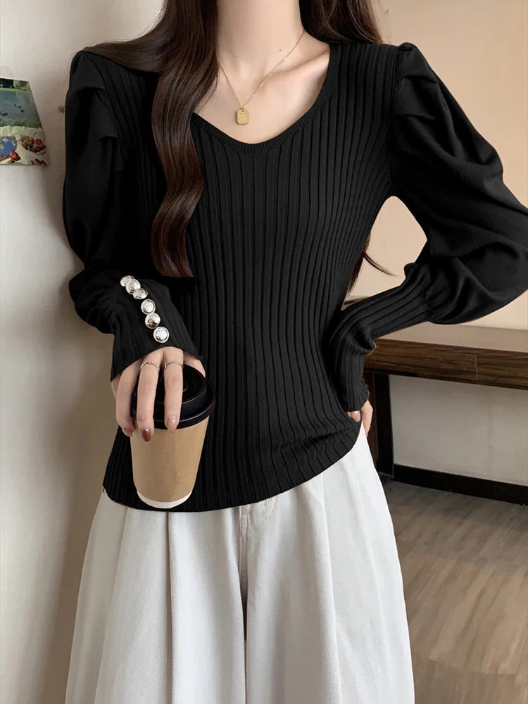 2023 New Spring Summer Knitted Round Neck Long Sleeve Women Sexy Mini Slim Stretchable Palace retro style knitted jumpsuit