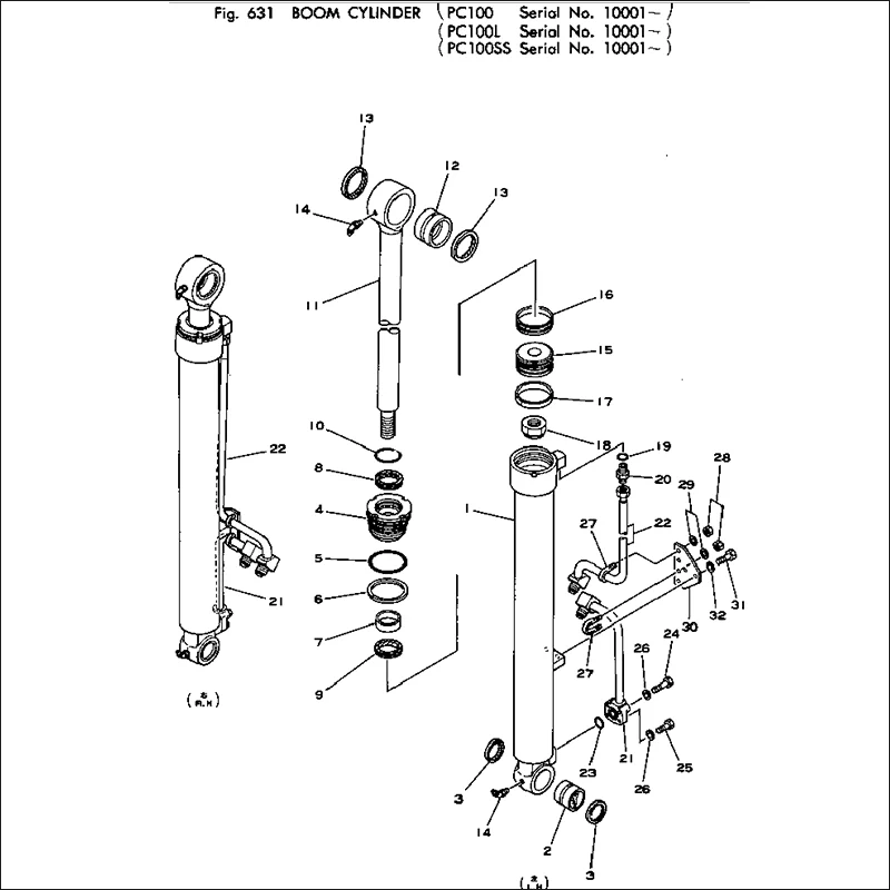 KOMATSU PC100-1 BOOM/ARM/BUCKET/BLADE/SWING SEAL KIT AND MAIN PUMP MAIN VALVE SWING MOTOR TRAVEL MOTOR SWIVEL JOINT KIT