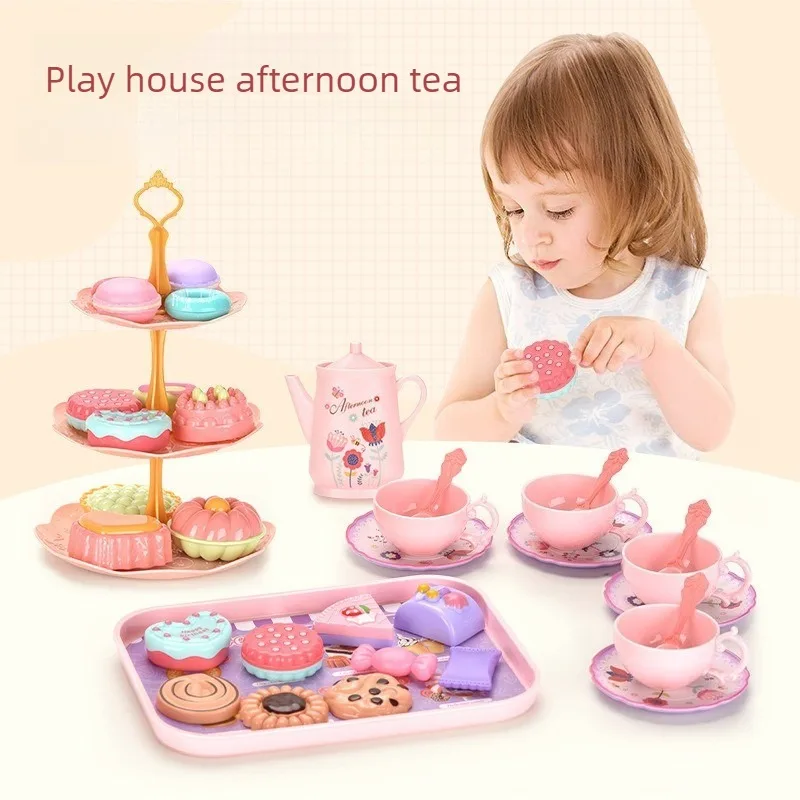 Brinquedo de Simulação DIY: Conjunto de Chá, Comida e Bolo para Casa de Brinquedo, Cozinha e Jogo de Chá da Tarde – Presentes para Crianças e Meninas
