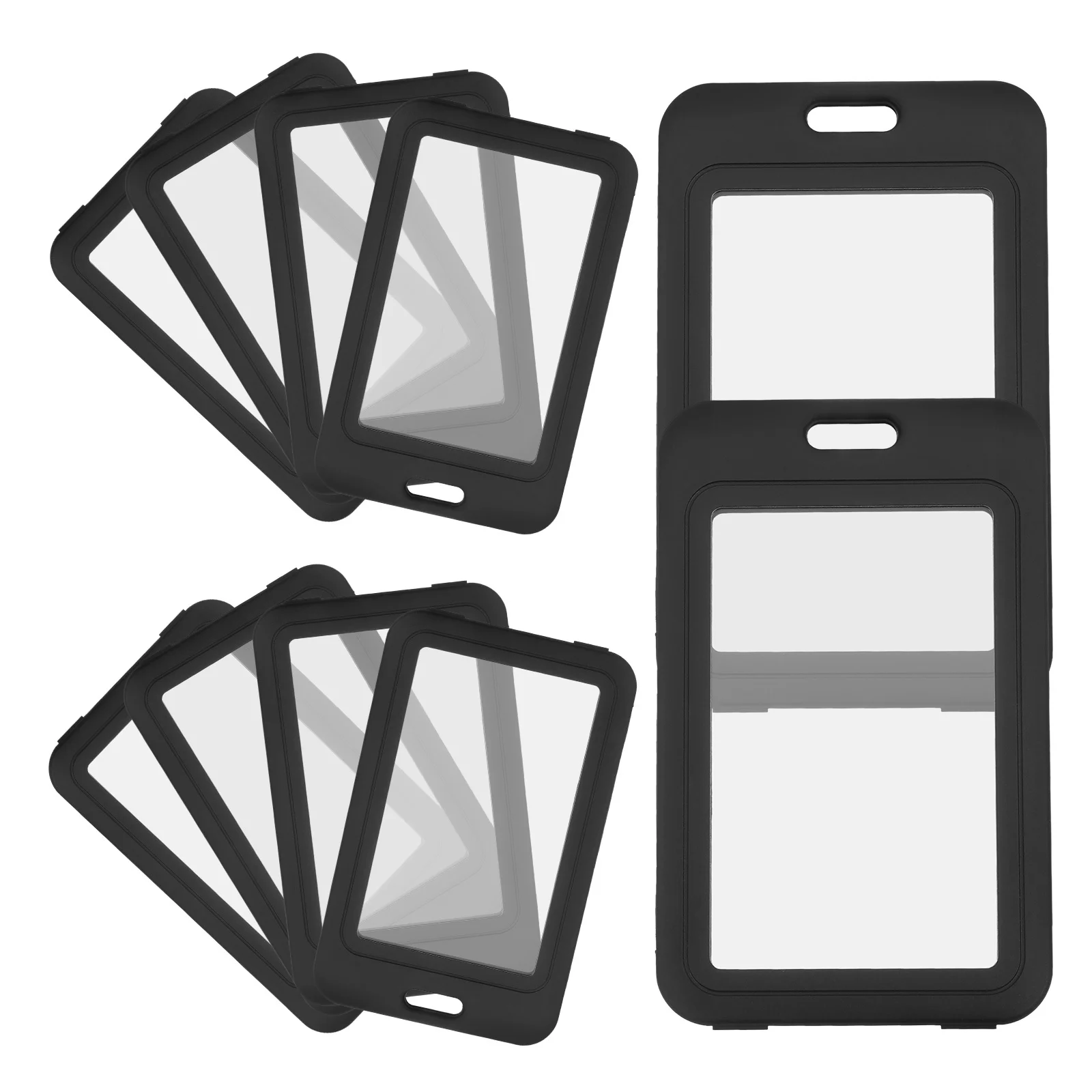 

10Pcs Clear Badge Holder Id Card Cover Plastic Card Sleeve Protective Work Cards Case Lightweight Office Student Cards