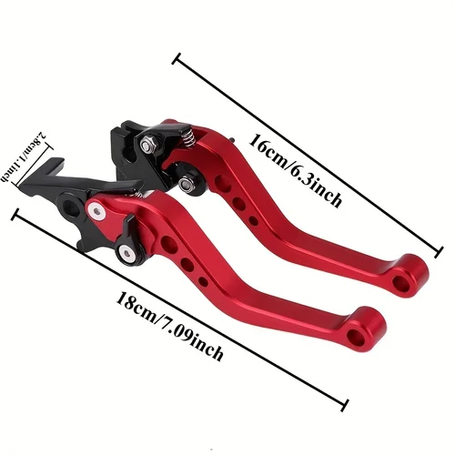 Imagen 2 del producto HQ-mango de freno de embrague Universal para motocicleta, palanca de tambor de freno ajustable de aleación, mango de freno de disco doble CNC, manija de freno de motocicleta