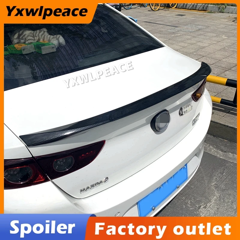 

For Mazda 3 Axela Sedan 2019 2020 2021 ABS Plastic Car Spoiler Trim Unpainted Color Trunk Spoiler Auto Parts Accessories