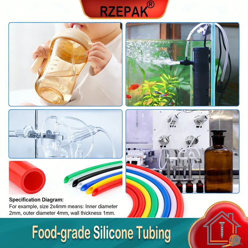

Food Grade Silicone Tube ID 0.5 1 2 3 4 5 6 8 9 10 12 14 16 18 20mm Drink Pipe Water Connector Soft Pipe Flexible Rubber Hose