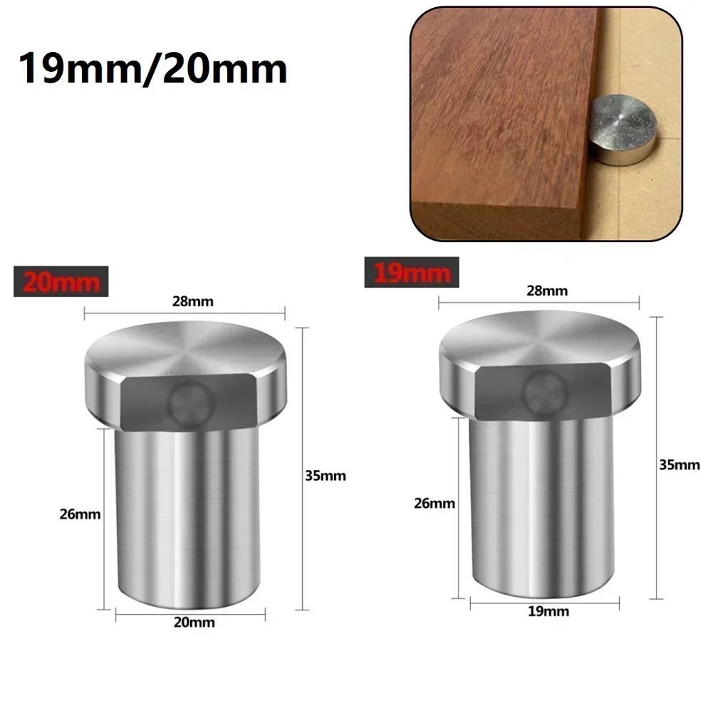 1Pcs Stainless Steel Workbench Peg Brake Stops Clamp 19/20mm Dogs Woodworking Table Limit Block Workbench Workshop Tools