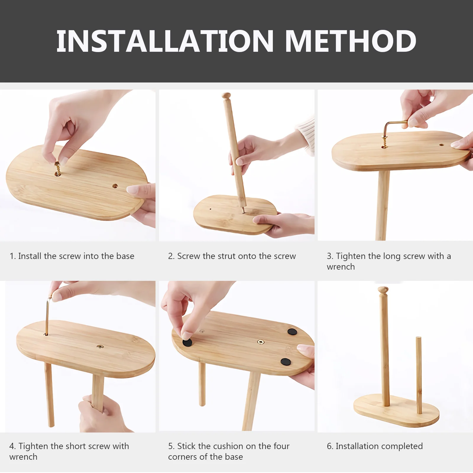 

Paper Towel Holder Bamboo Roll Paper Storage Stand Kitchen Countertop Organizer Decorative Towel Rack Home Office