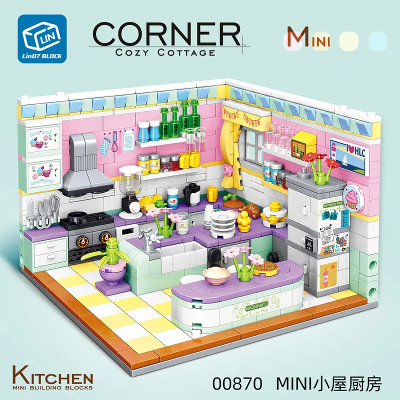 Blocos de Construção de Casas para Meninas, City Friends Kits, Modelo de Cozinha Quarto, Brinquedos Educativos para Menino, 639Pcs