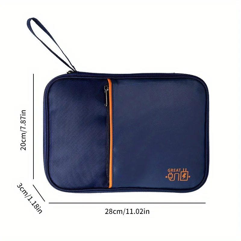 Portable Data Cable Storage Bag, Waterproof Digital Bag， Mobile Phone Power Bank and Earphone Travel Organization Bag