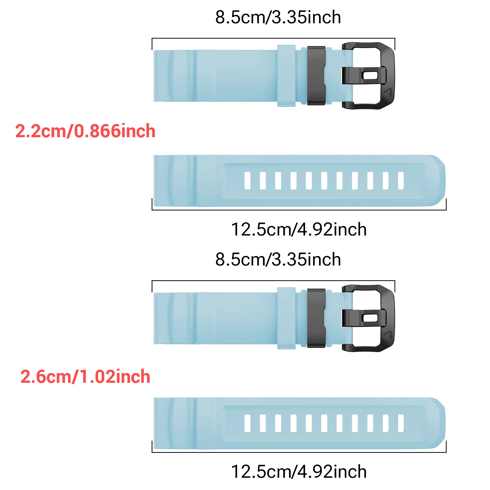 2pc, 22/26mm Luminous Watch Strap, Suitable for Garmin Fenix 8/8 Pro, 47mm, 51mm, E7, 7X, 6X, 5X/Epix Pro/Enduro 3/970 QuickFit, view 2