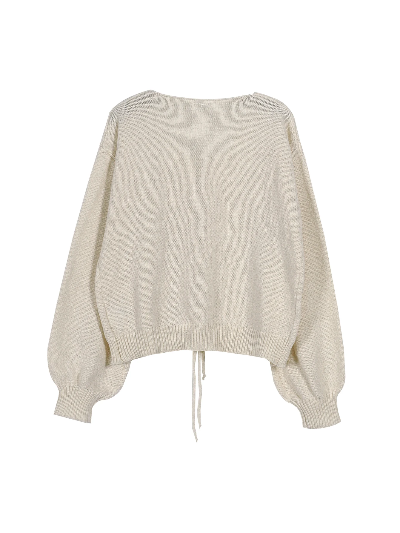 Women's commuter casual loose solid-coloured jumper V-neck autumn and winter cardigan with 2025 autumn and winter new