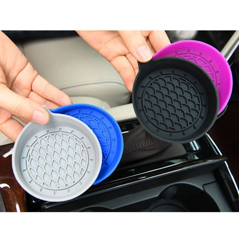 2Pcs New Silicone Car Cup Coaster Non-Slip Waterproof Car Interior Accessories Anti-scald Sift-Proof Water Cup Pad