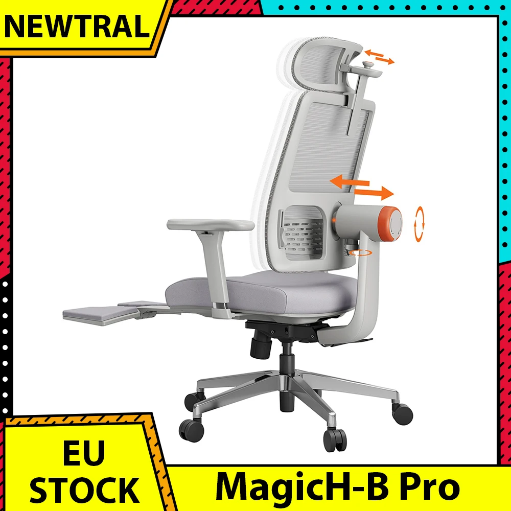 NEWTRAL MagicH-B Pro Ergonomic Chair with Footrest Auto-Following Backrest Headrest Adaptive Lower Back Support Adjustable Armre