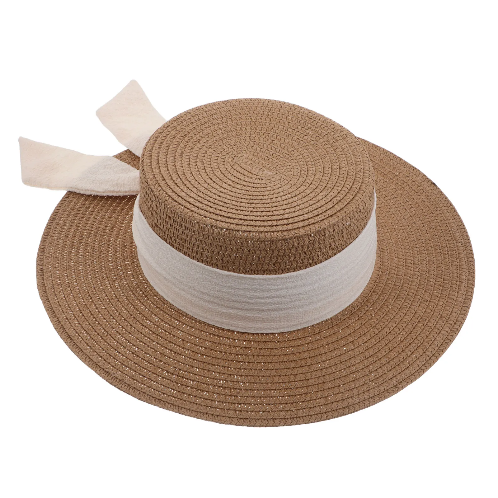 Wide Brimmed Sun Hat Women Khaki Vacation Beach Hat Uv Protection Breathable Straw Outdoor Travel Picnic Pool Party