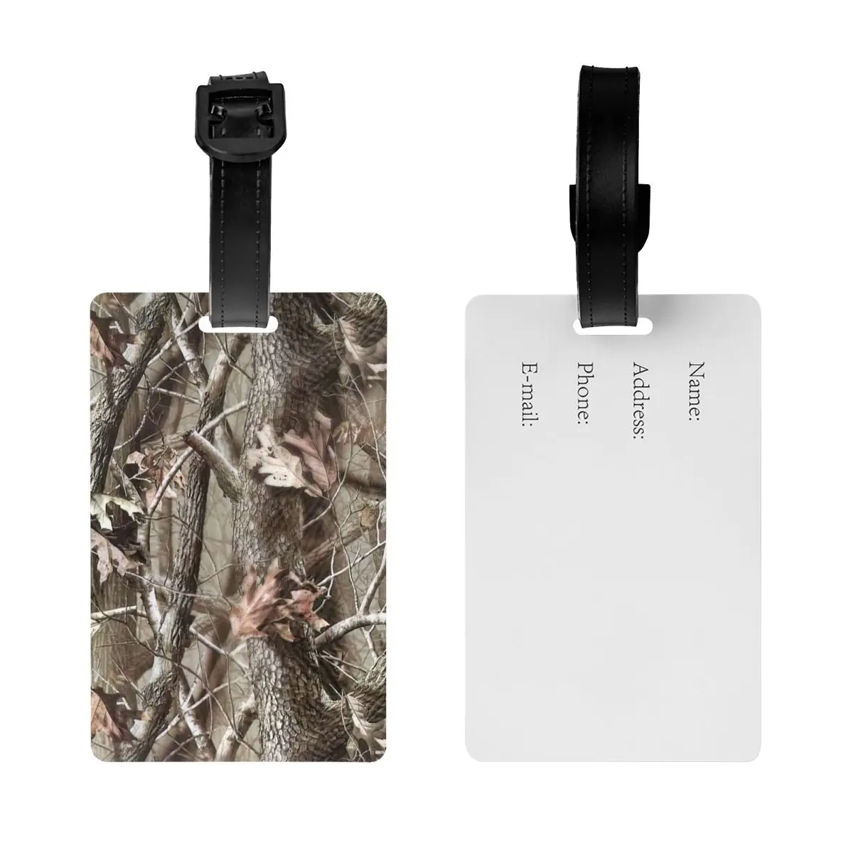 Custom Real Tree Camouflage Camo Pattern Luggage Tag With Name Card Privacy Cover ID Label for Travel Bag Suitcase