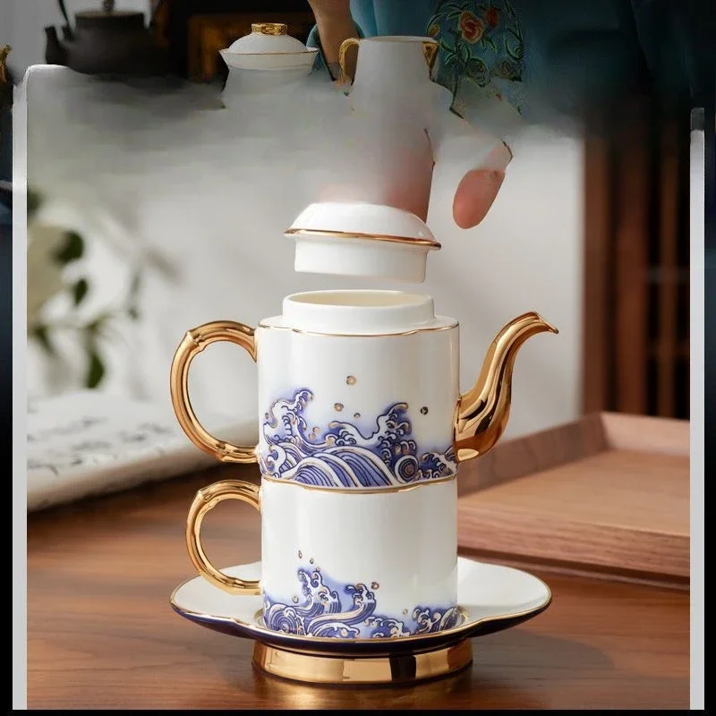 Pearl of the Sea 4-head tea set, afternoon tea ceramic gift box