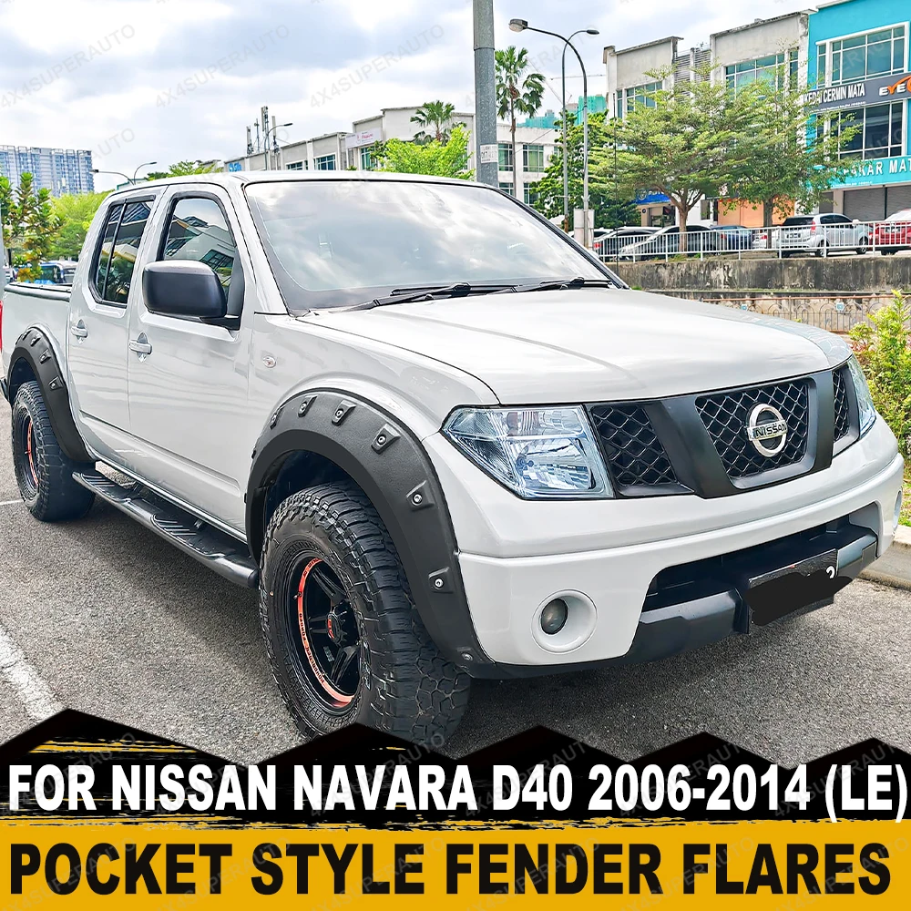 

Riveted Style Fender Flares Wheel Arch For Nissan Navara D40 2006-2014 Double Cab Off-road Modified 4X4 Car Accessories Mudguard