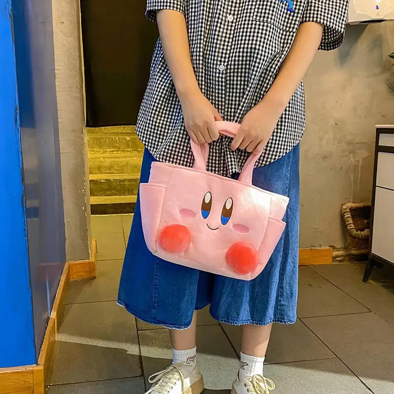 Kirby bolsa de ombro anime fofa doce meninas moda boneca de pelúcia bolsa de armazenamento de dopamina estudante almoço bento bolsa presentes de aniversário