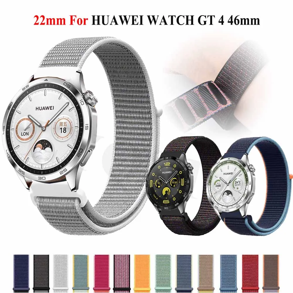 سوار ساعة نايلون 22 ، لساعة hudo Watch GT 4 GT5 46/GT 5 GT2 GT3 برو 46/huda Watch4 برو براعم Ultimate GT3 SE سوار