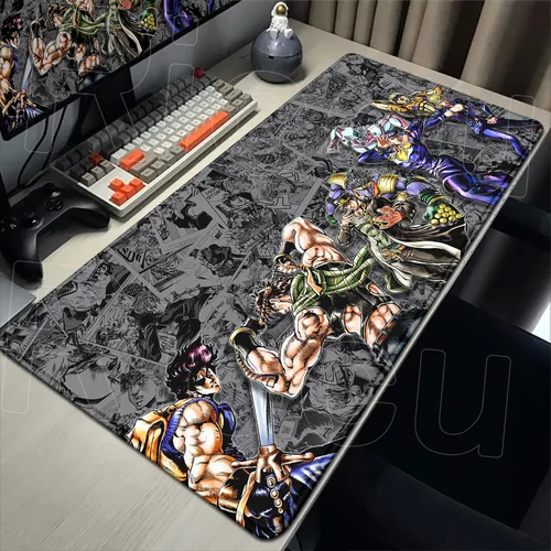 Imagen 2 del producto Nueva impresión HD Jojo Bizarre Adventure alfombrilla de ratón teclado de jugador alfombrilla de ratón antideslizante accesorios de juegos de Anime alfombrilla de ratón alfombrilla de escritorio