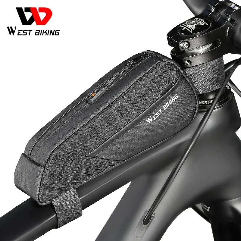 

Портативная сумка на переднюю раму велосипеда WEST BIKING, легкая мини-сумка на верхней трубке, поддержка 3D-формы, аэро велосипедные сумки, аксессуары для велосипеда