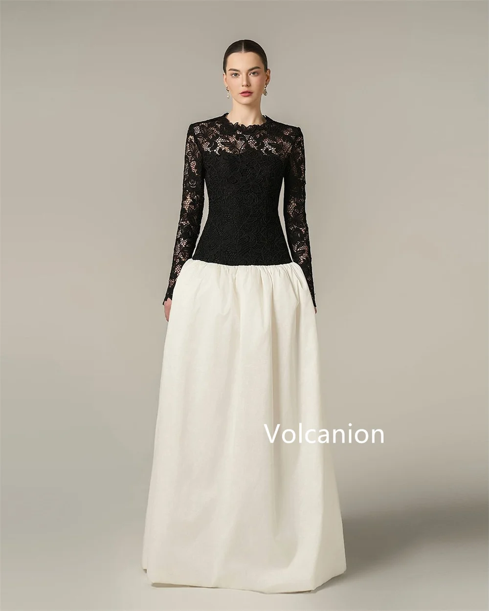 Customized Jerse Pleat A-line O-Neck Long Dresses Bespoke Occasion Party Homecoming Simple Fashion High Quality