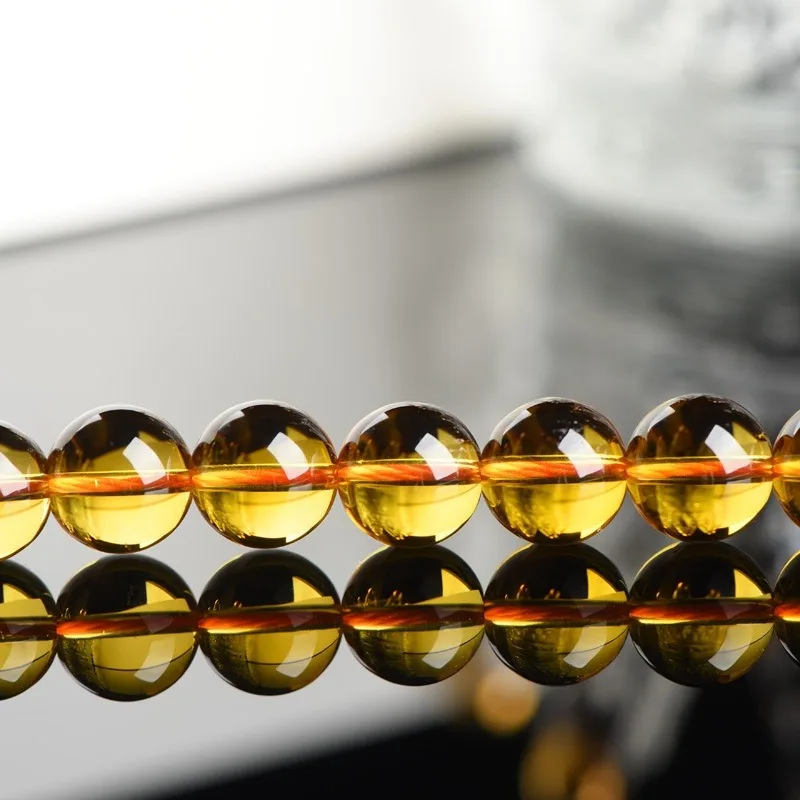 High-Quality Optimize Citrine Beads, 6 8 10 12mm Round Loose Spacer Bead For Bracelet Necklace Jewelry Making Accessories