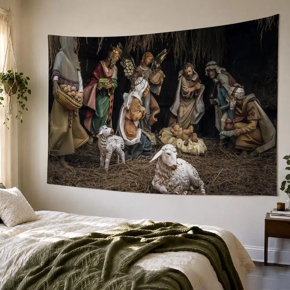 Nativity Birth Of Jesus Christ Tapestry Bedroom Living Room Bar Party House Home Dorm Interior Wall Decor Background Banner
