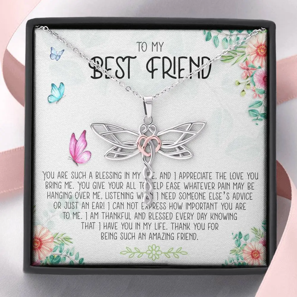 Dragonfly Dreams friendship gift, Friend forever, Best friend Necklace , Gift for friend, Present with Message Card and Gift Box