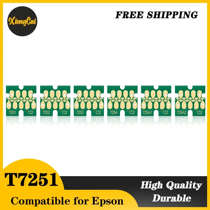 1Set T7251 T7252 T7253 T7254 T725A Compatible Ink Cartridge Chip For Epson SureColor F2000 F2100 SC-F2000 SC-F2100 Printer Chips