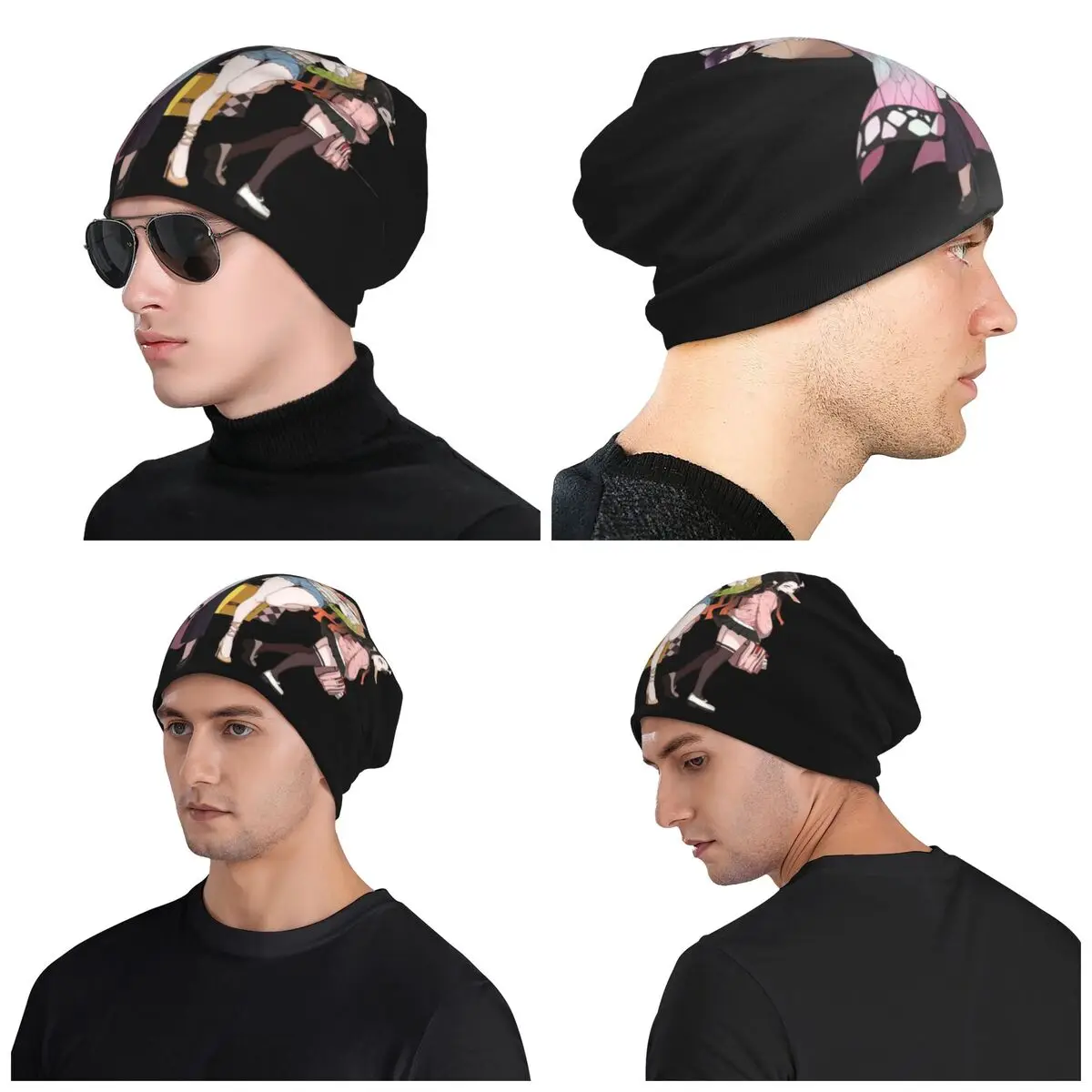 슬레이어 렌더 애니메이션 데몬 슬레이어 스컬리 비니 모자 따뜻한 가을 겨울 야외 모자 니트 보닛 캡 유니섹스 성인용