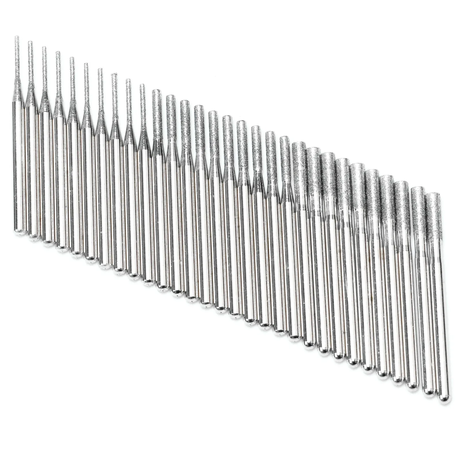 30 Pcs 1 2 3mm Diamond Drill Bits Kit for Dremel Lapidary Tools with 1/8