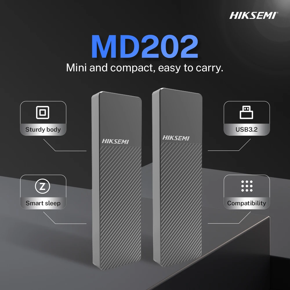 HIKSEMI M.2 NVMe SATA SSD Enclosure USB 3.2 10Gbps Aluminum Case RTL9210B Tool-Free for 2280 SSD Windows Mac Android