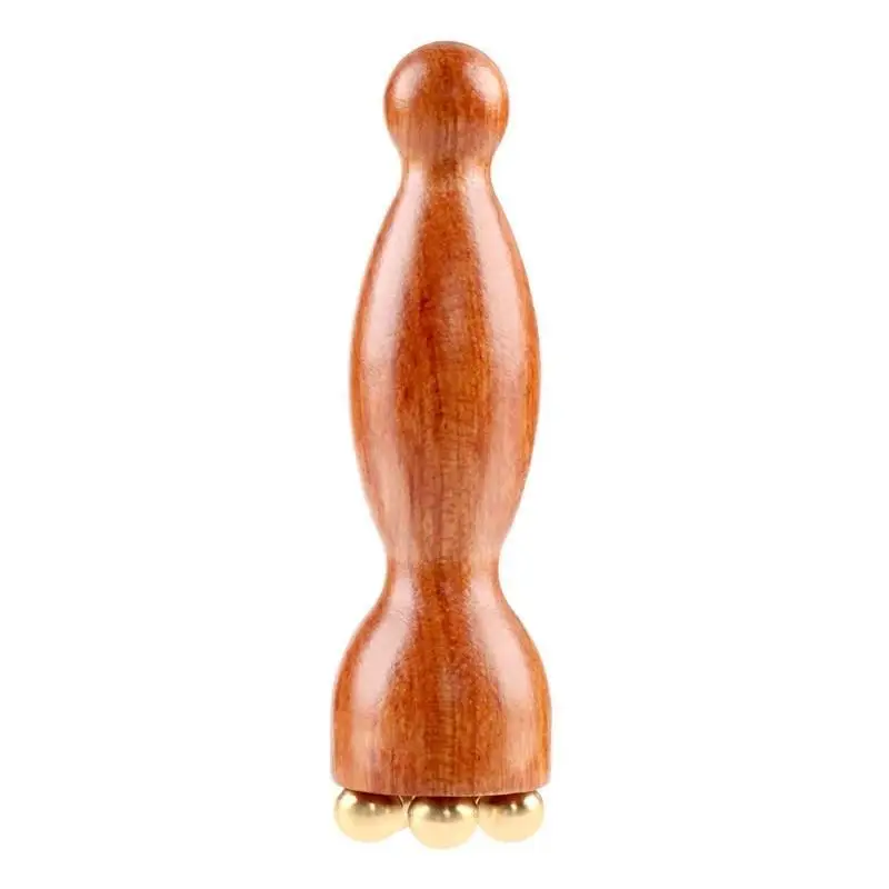 Professionelles Beauty-Werkzeug aus Messing und Rosenholz für Gesichts- und Augenentspannung, Akupunktur-Massage – Detail 5